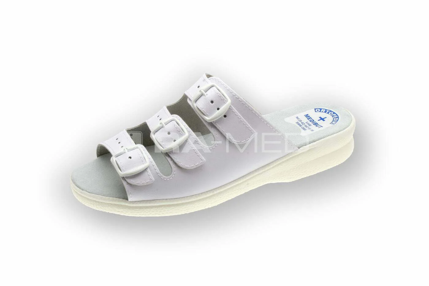 Klapki damskie, medyczne i zawodowe - skórzane (06D-BI)