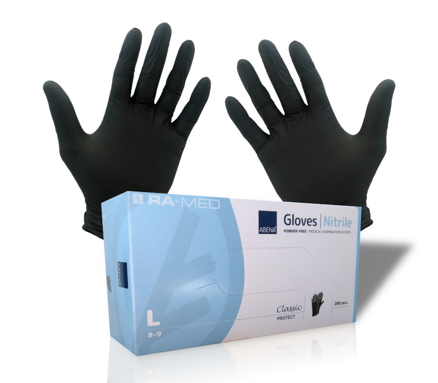 Rękawiczki nitrylowe czarne – 10 szt.