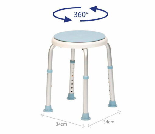 Taboret prysznicowy okrągły – obrotowy