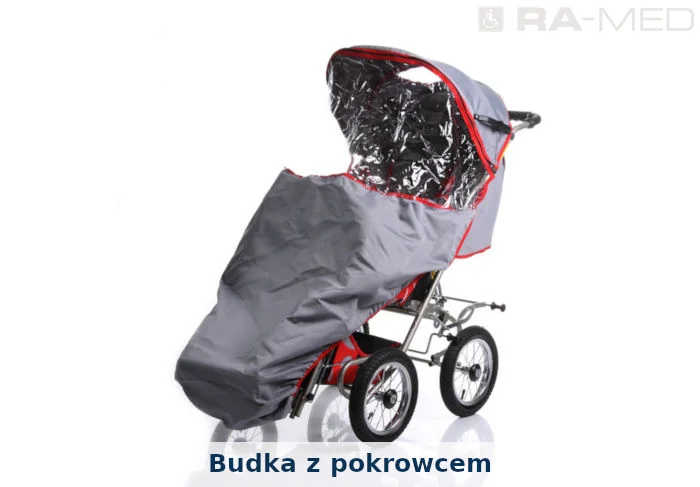 Buda z pokrowcem przeciwdeszczowym