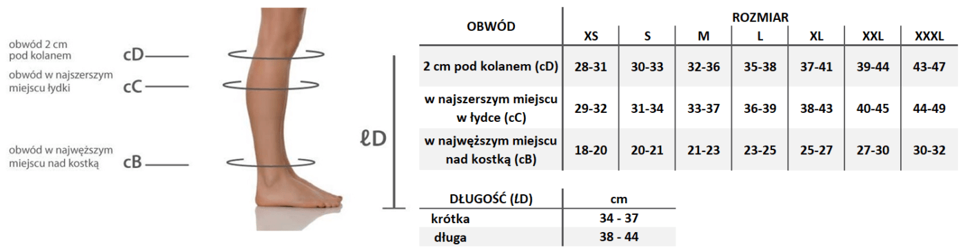 tabela rozmiarów pani teresa