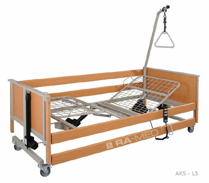Łóżko rehabilitacyjne, elektryczne, drewniane [L5 – AKS] – UŻYWANE