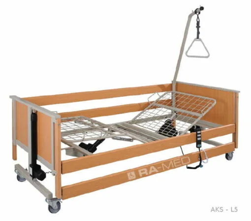 Łóżko rehabilitacyjne, elektryczne, drewniane - WYPOŻYCZALNIA / 1 m-c [L5 - AKS]